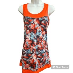 Tank Top Tech Gear Oversized Medium with bra and side pulls Yoga wear Workout